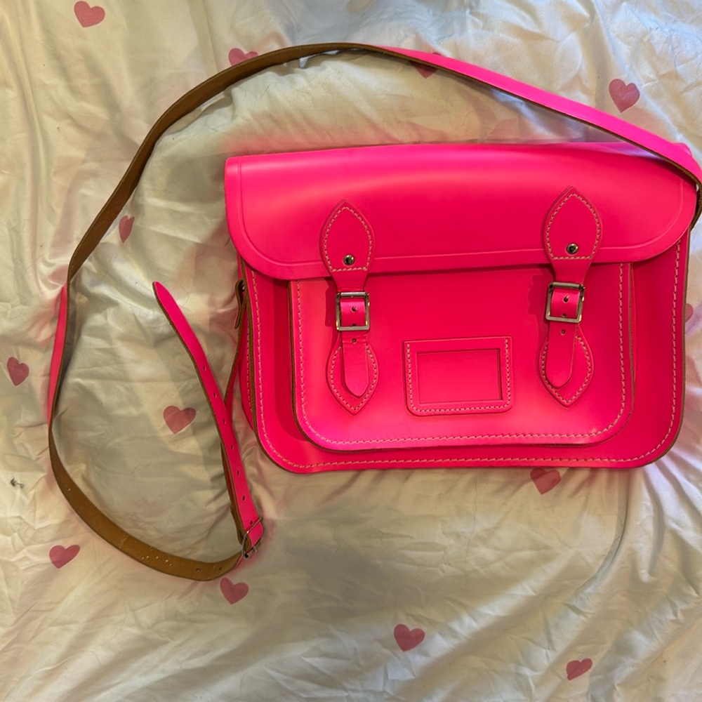 Neon Pink Cambridge Satchel